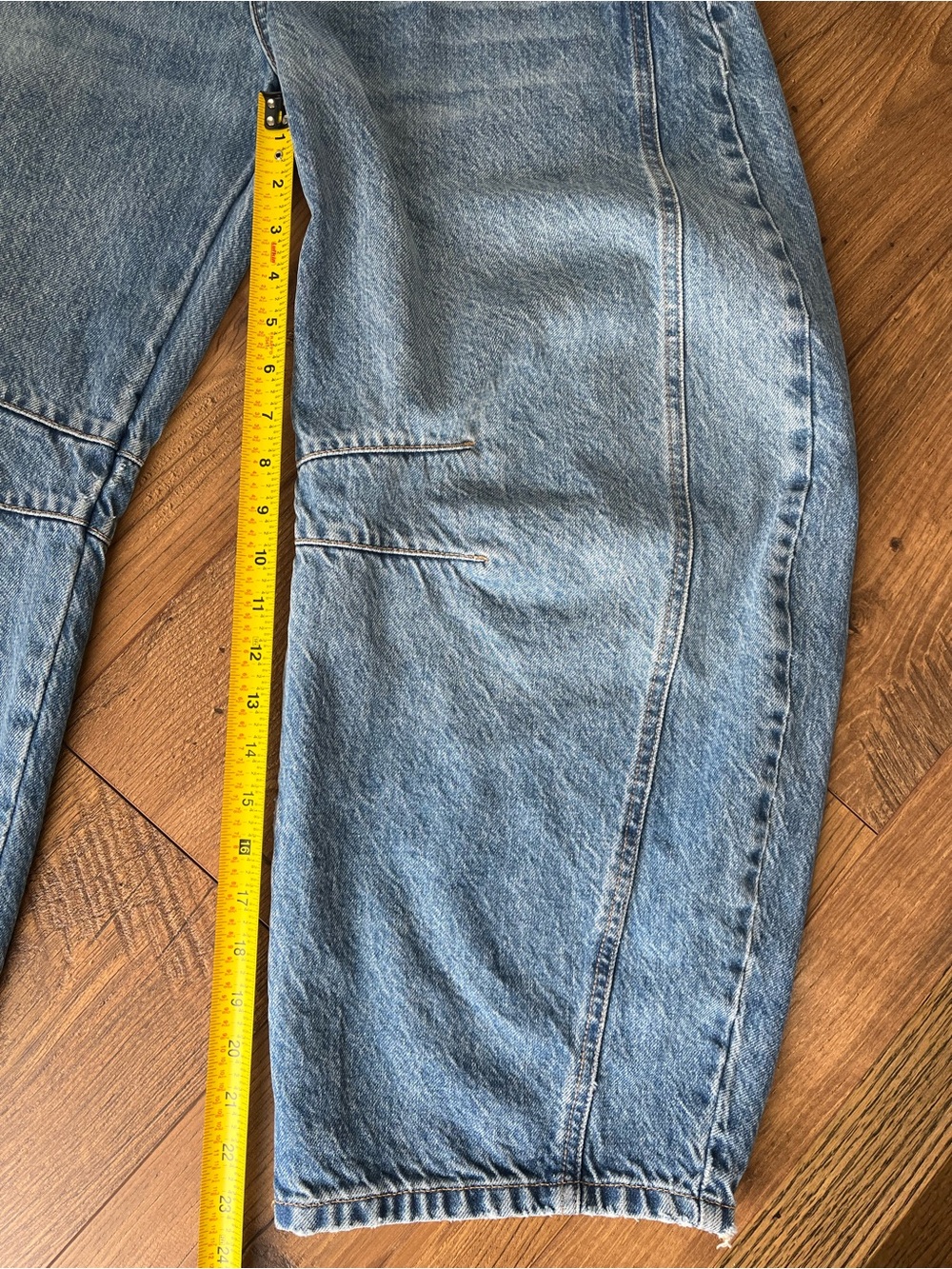 Free People We The Free Good Luck Barrel Jeans - Ultra Light Beam - size 27 - Picture 11 of 16